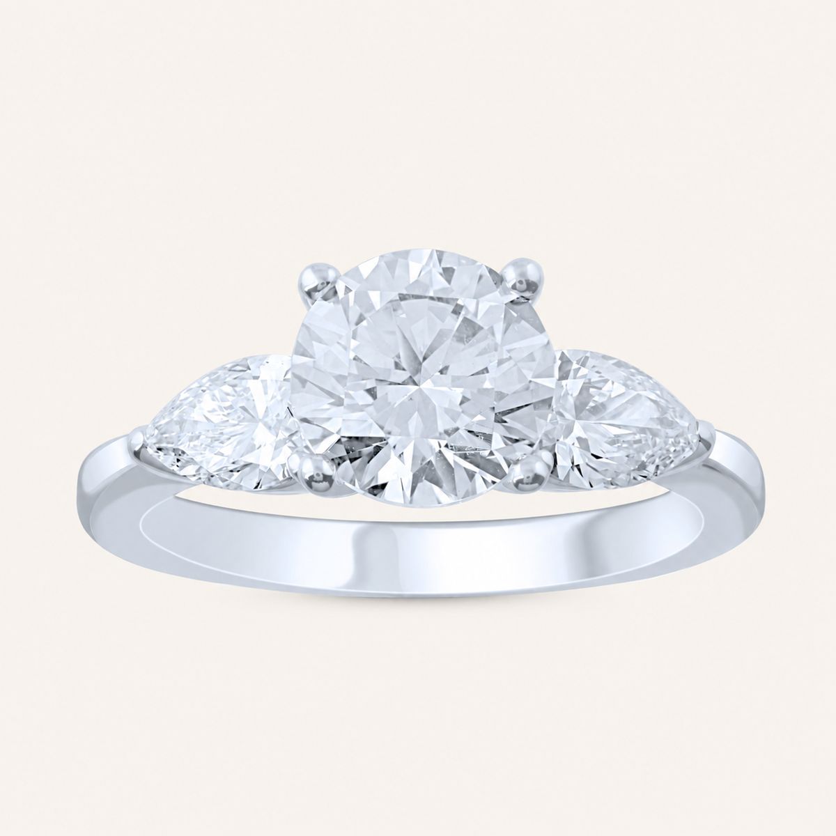 1.50CT Round Cut Lab Grown Diamond Three Stone Ring