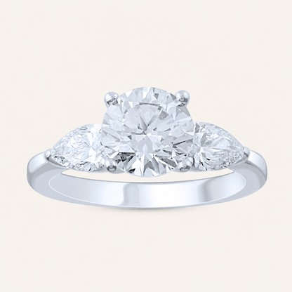 1.50CT Round Cut Lab Grown Diamond Three Stone Ring