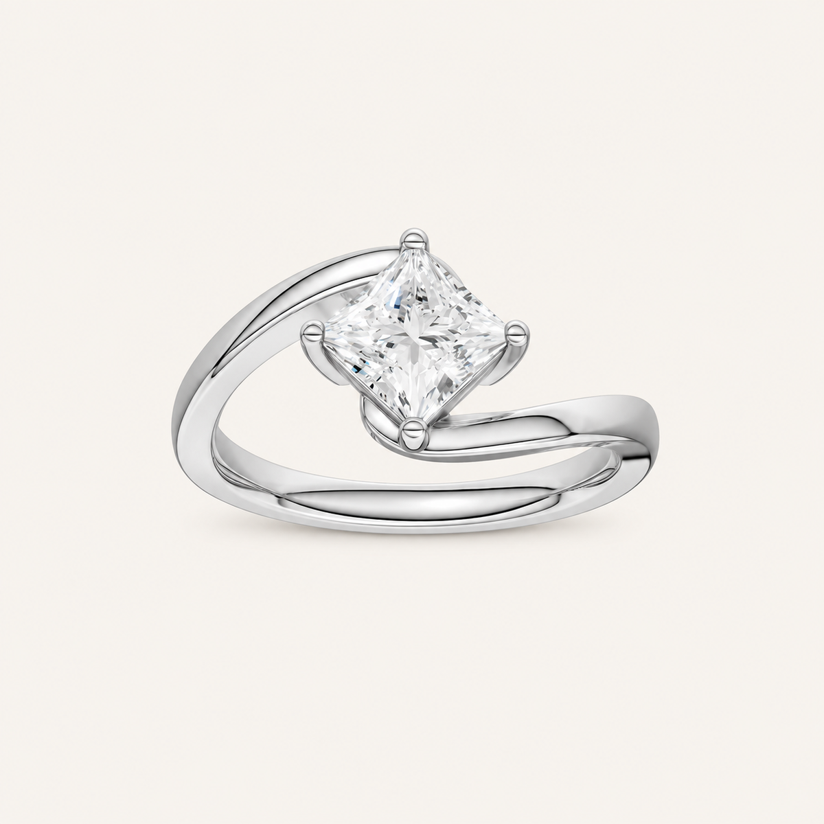 1.00CT Princess Cut Diamond solitaire Ring