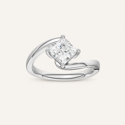 1.00CT Princess Cut Diamond solitaire Ring