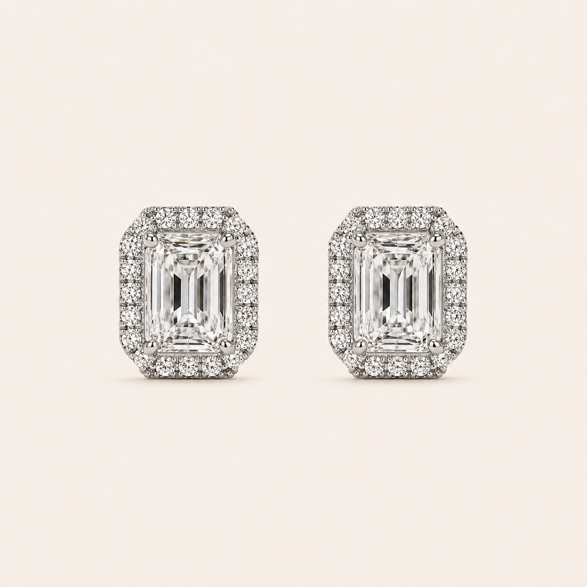 2CT Radiant Cut Lab Grown Diamond Earrings