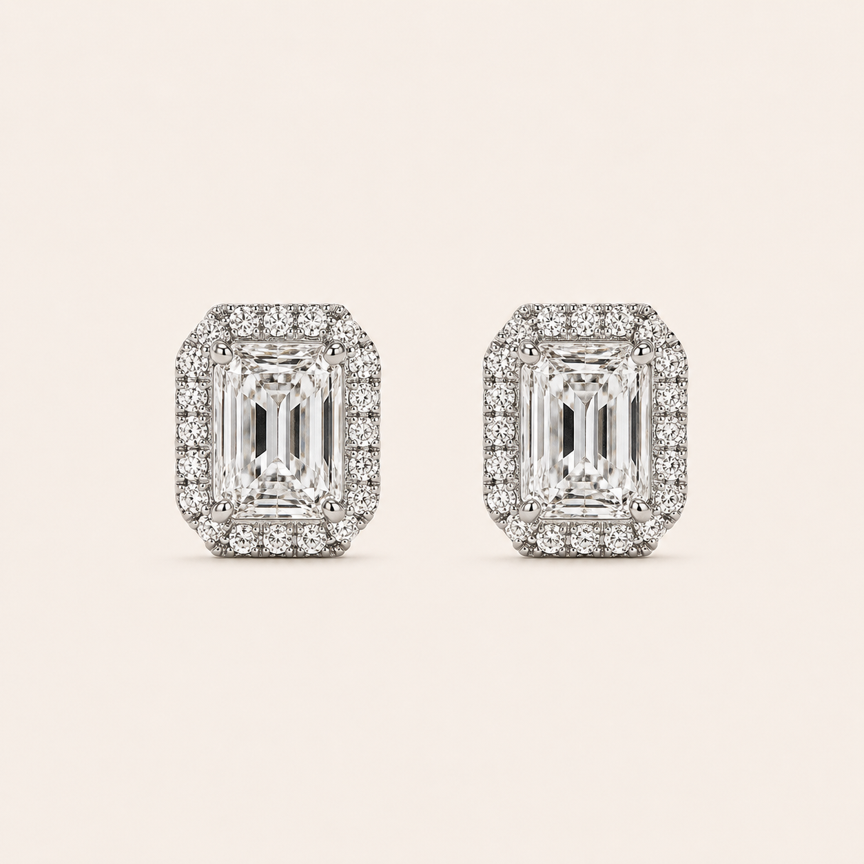 2CT Radiant Cut Lab Grown Diamond Earrings