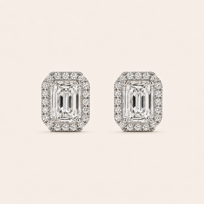 2CT Radiant Cut Lab Grown Diamond Earrings
