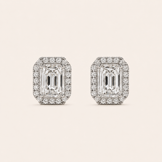 2CT Radiant Cut Lab Grown Diamond Earrings