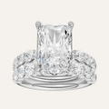 5.00CT Emerald Cut Lab Grown Diamond Bridal Set