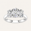 3.00CT Oval Cut Lab Grown Diamond Three Stone Ring