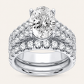 5.00CT Oval Cut Lab Grown Diamond Bridal Set