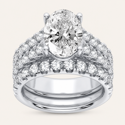 5.00CT Oval Cut Lab Grown Diamond Bridal Set