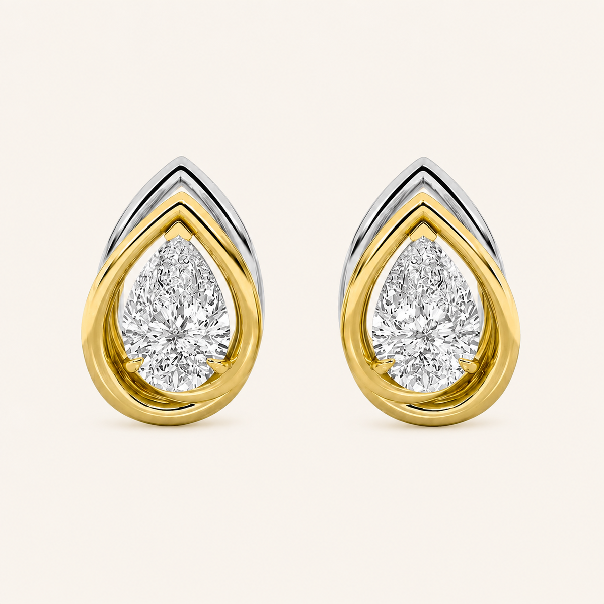 2CT Princess Cut Lab Grown Diamond Halo Stud Earrings