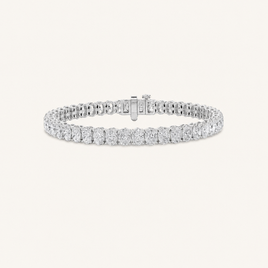 11.75CT Oval Cut Lab Grown Diamond Tennis Bracelet