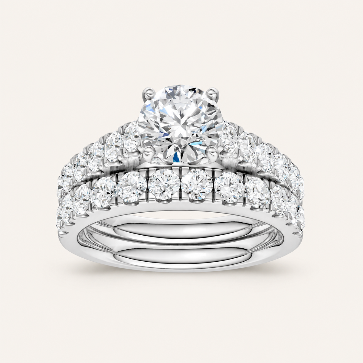 2.40CT Round Cut Lab Grown Diamond Bridal Set