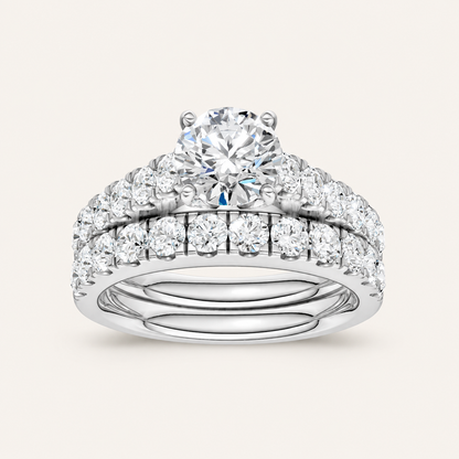2.40CT Round Cut Lab Grown Diamond Bridal Set