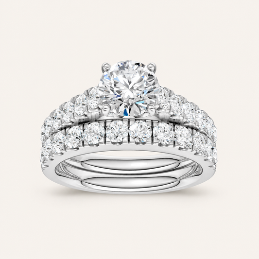 2.40CT Round Cut Lab Grown Diamond Bridal Set