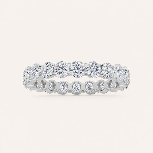 3.00 CT Round Cut Lab Grown Diamond Split Prong Eternity Ring