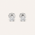 3CT Round Cut Lab Grown Diamond Classic Basket Set Stud Earrings