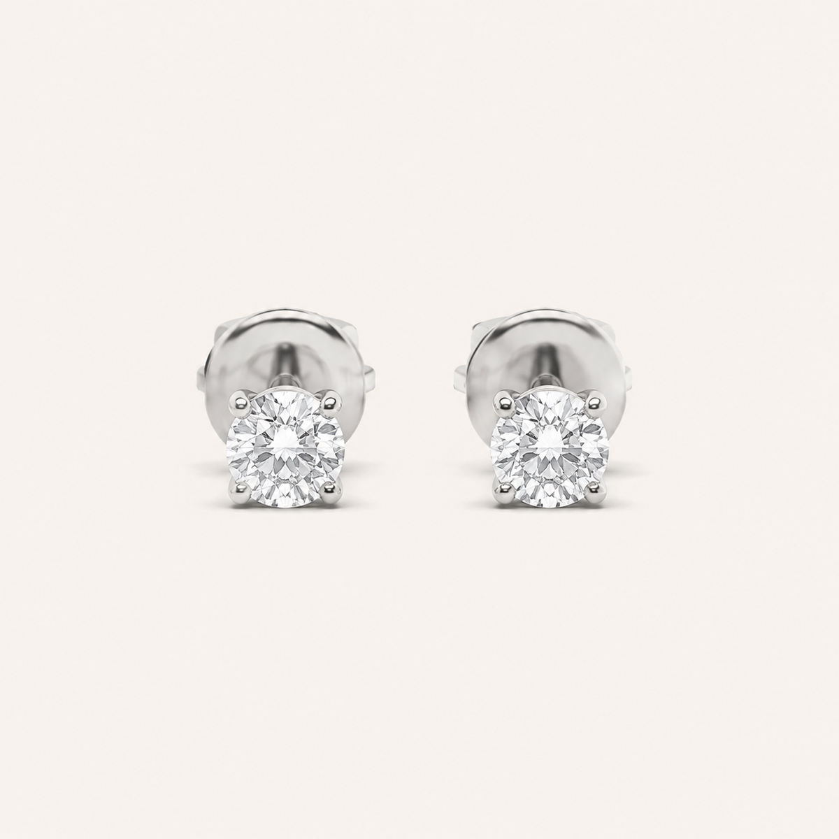 3CT Round Cut Lab Grown Diamond Classic Basket Set Stud Earrings