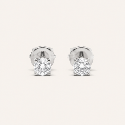 3CT Round Cut Lab Grown Diamond Classic Basket Set Stud Earrings