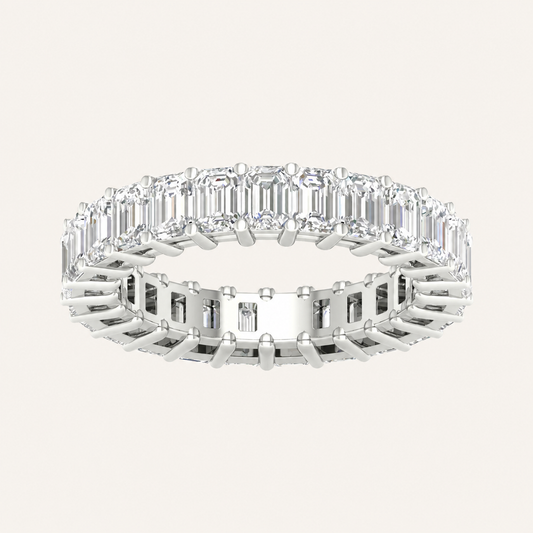 5.00CT Emerald Cut Lab Grown Diamond Eternity Band Ring