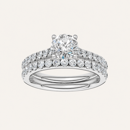 1.75CT Round Cut Lab Grown Diamond Bridal Set