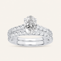 2.00CT Oval Cut Lab Grown Diamond Bridal Ring Set