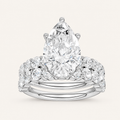 5.00CT Pear Cut Lab Grown Diamond Bridal Set