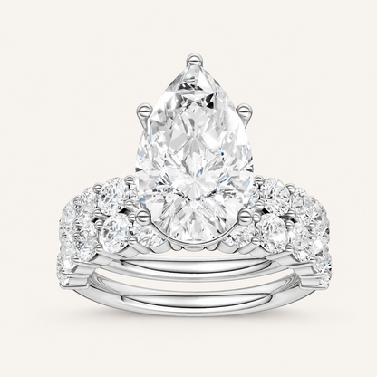 5.00CT Pear Cut Lab Grown Diamond Bridal Set