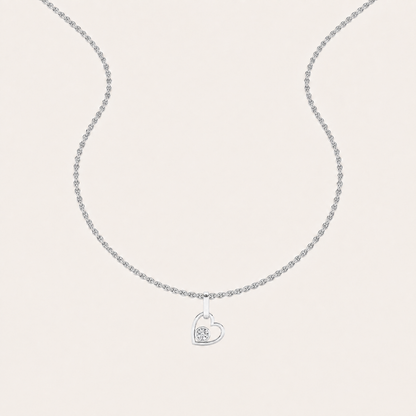 0.33CT Round Cut Lab Grown Diamond Pendant Heart Necklace