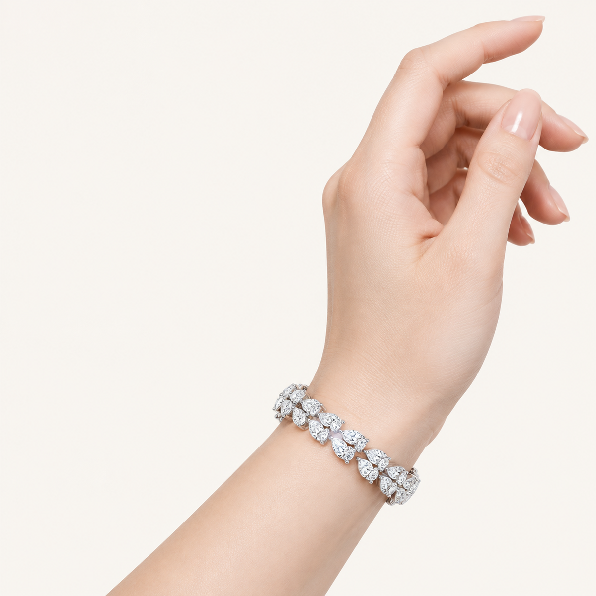 26.50CT Pear Cut Lab Grown Diamond Statement Bracelet