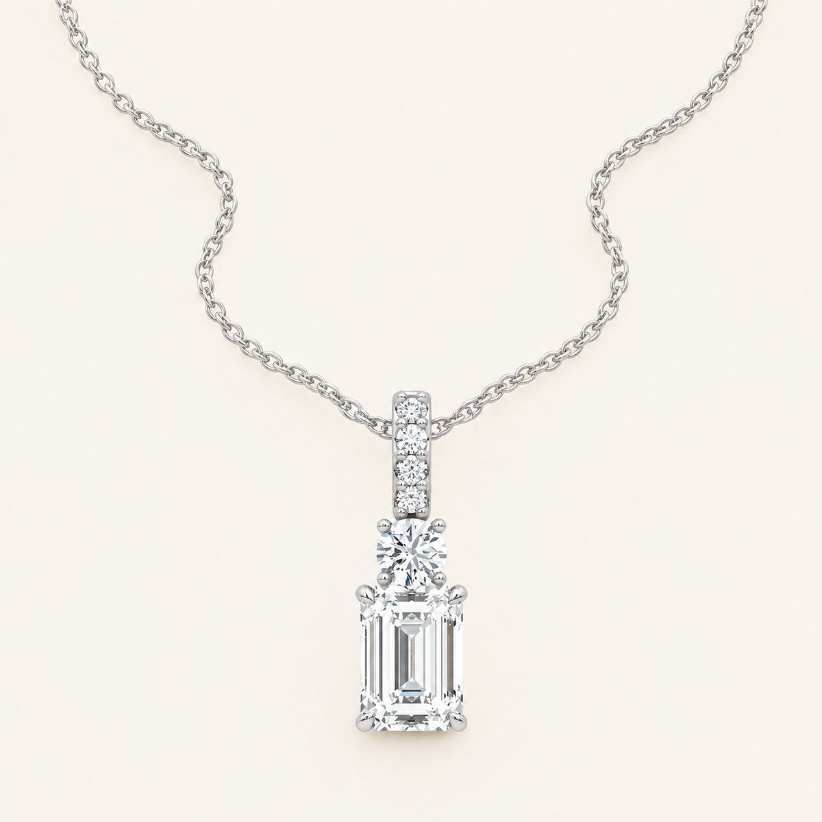 2.33CT Emerald Cut Lab Grown Diamond Pendant