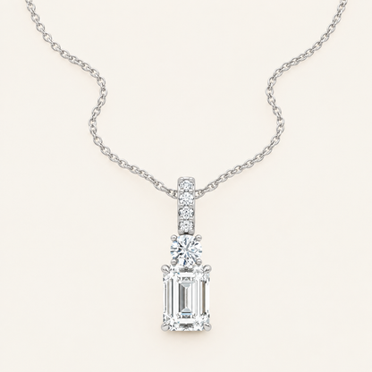 2.33CT Emerald Cut Lab Grown Diamond Pendant