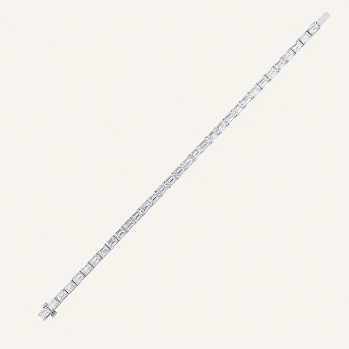 10CT Emerald Cut Lab Grown Diamond East West Line Tennis Bracelet