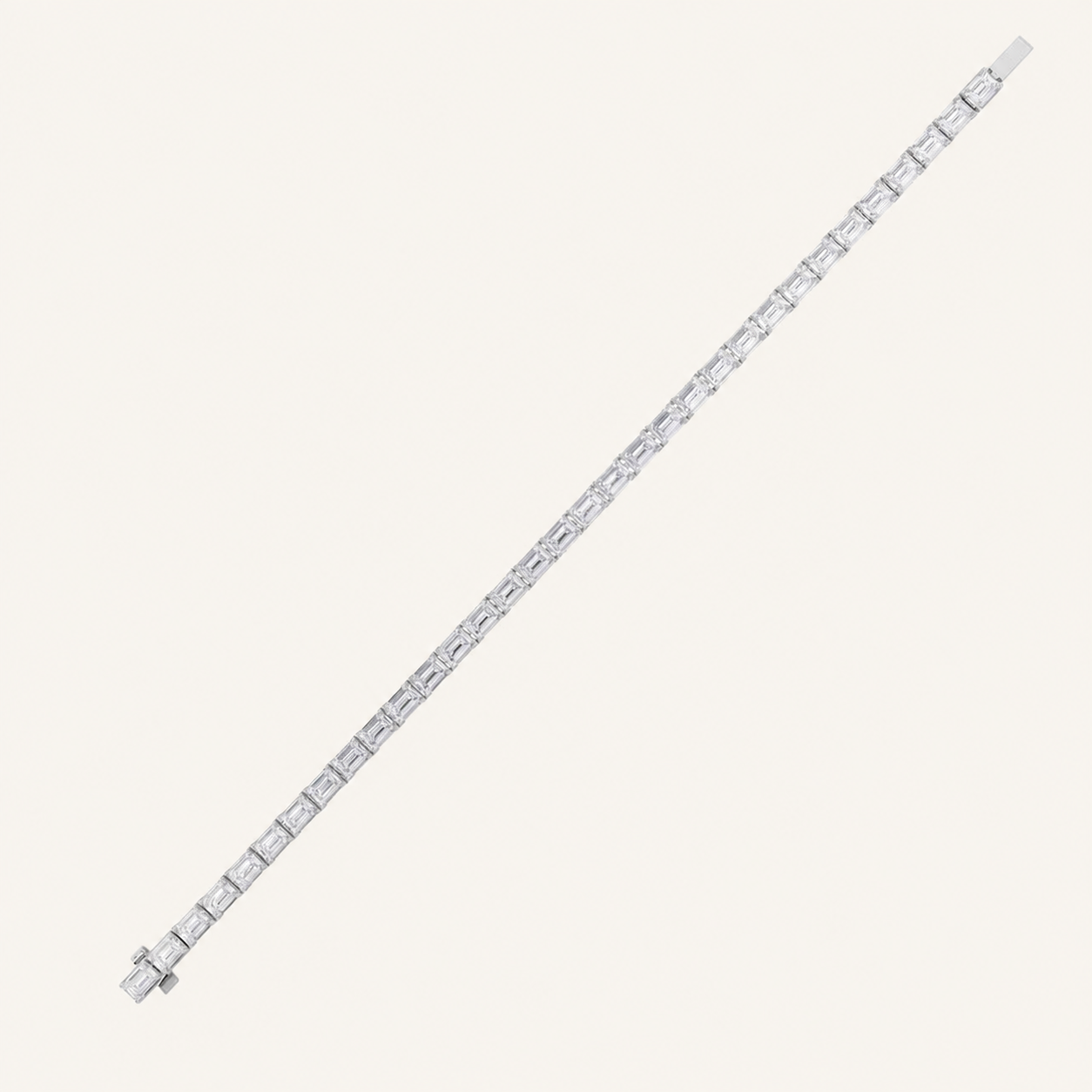10CT Emerald Cut Lab Grown Diamond East West Line Tennis Bracelet