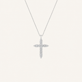 3.5CT Pear Cut Lab Grown Diamond Pendant Cross Necklace