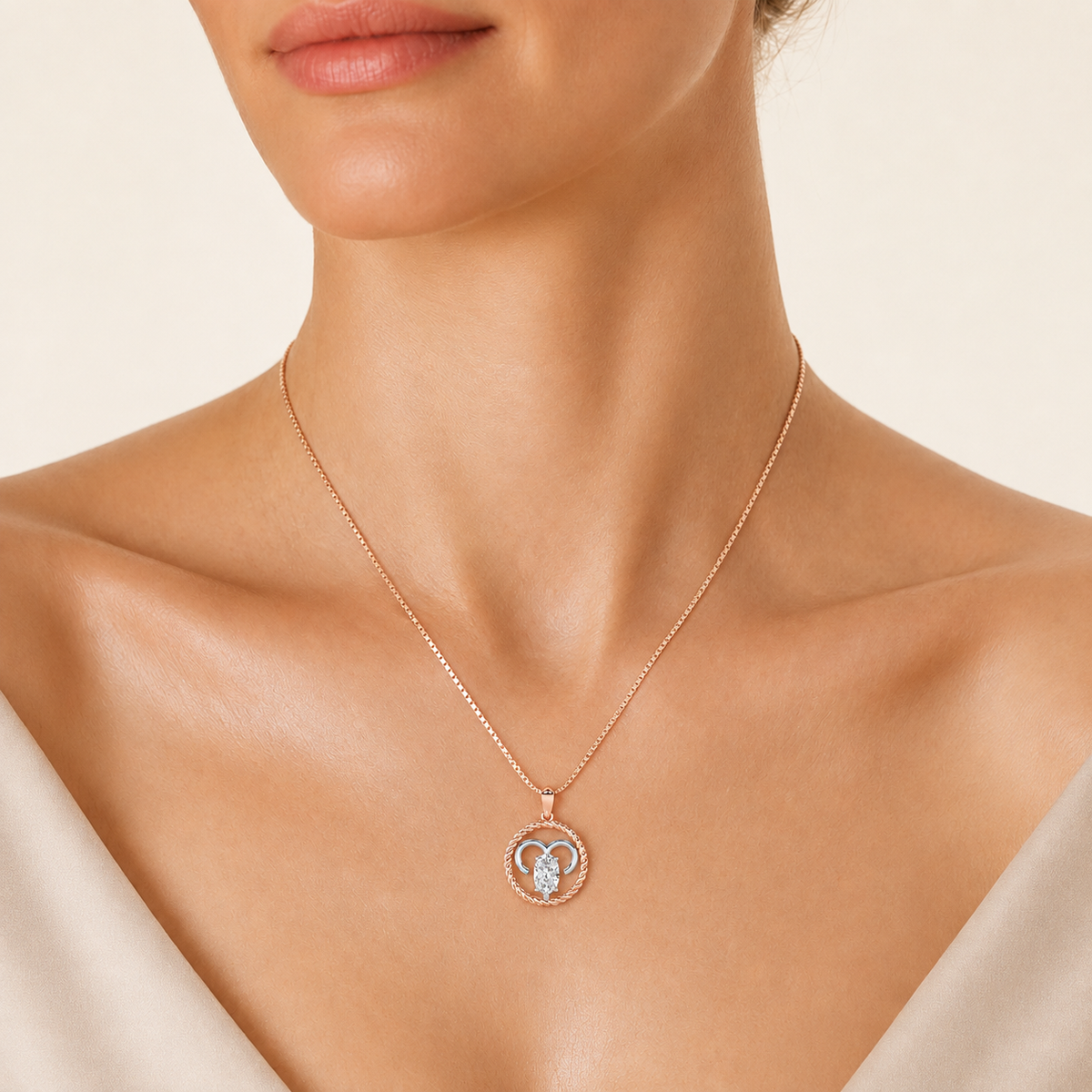 1CT Oval Cut Lab Grown Diamond Pendant Necklace