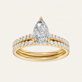 1.50CT Pear Cut Lab Grown Diamond Bridal Set