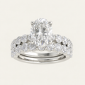 4.00CT Oval Cut Lab Grown Diamond Bridal Set