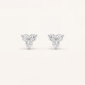1.5CT Round Cut Lab Grown Diamond Three Stone Earrings