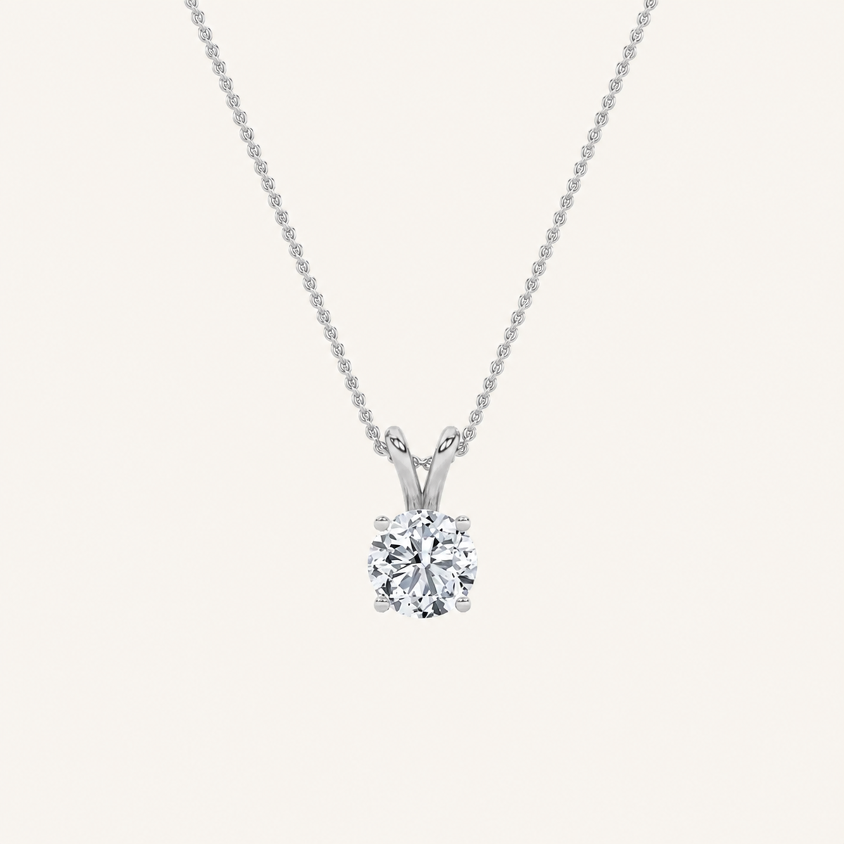 2CT Round Cut lab Grown dimaond Split Bale Pendant Necklace