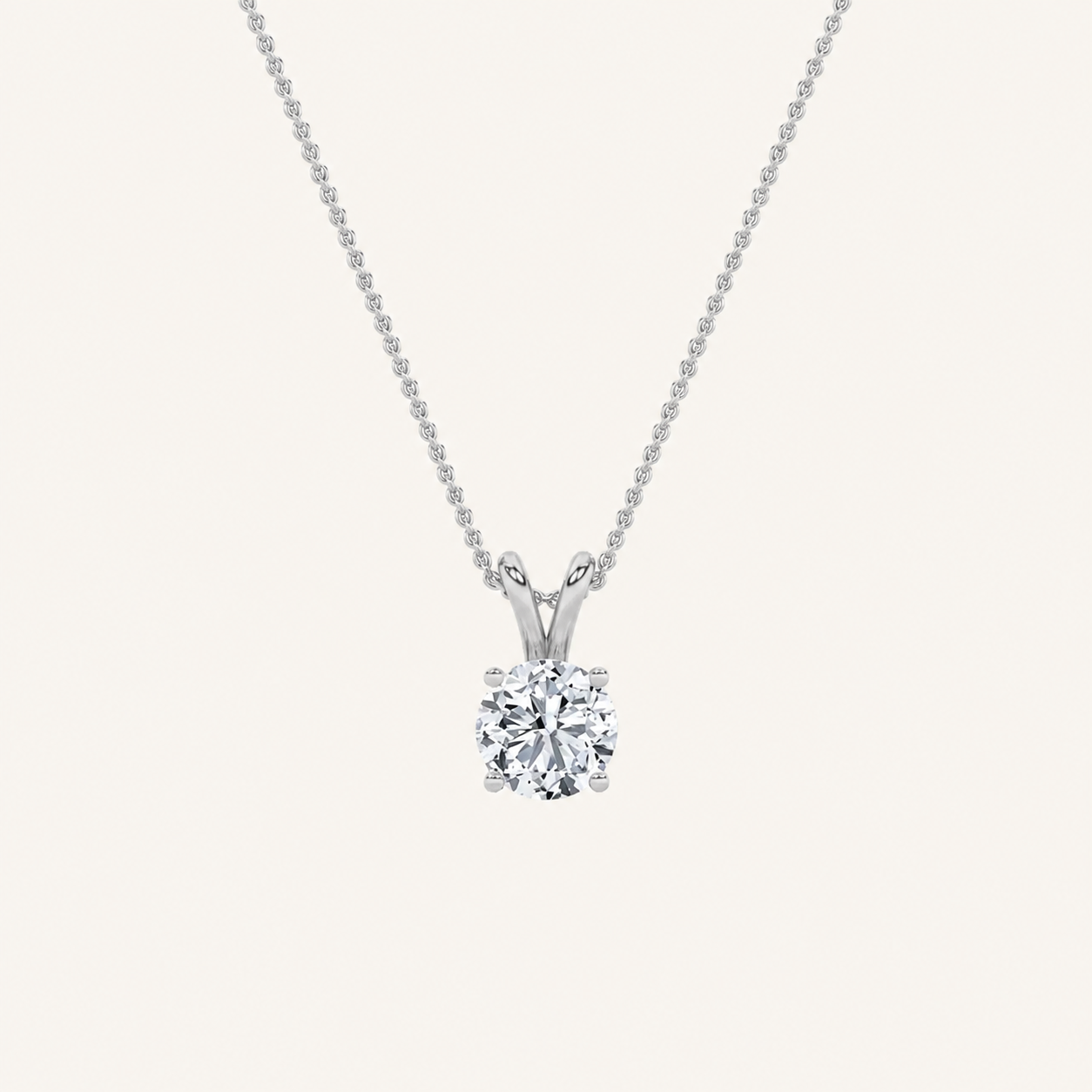 2CT Round Cut lab Grown dimaond Split Bale Pendant Necklace
