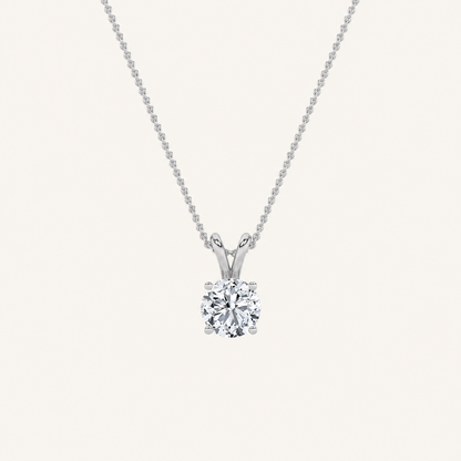 2CT Round Cut lab Grown dimaond Split Bale Pendant Necklace