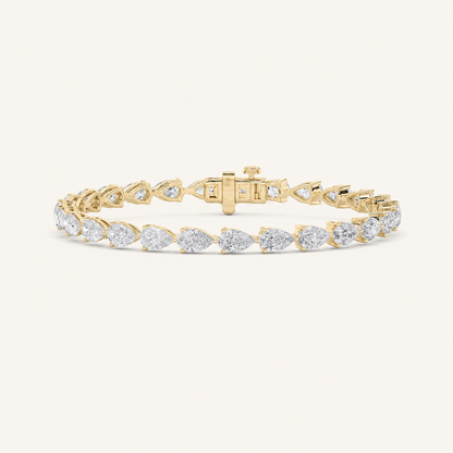 8.5CT Pear Cut Lab Grown Diamond Tennis Bracelet