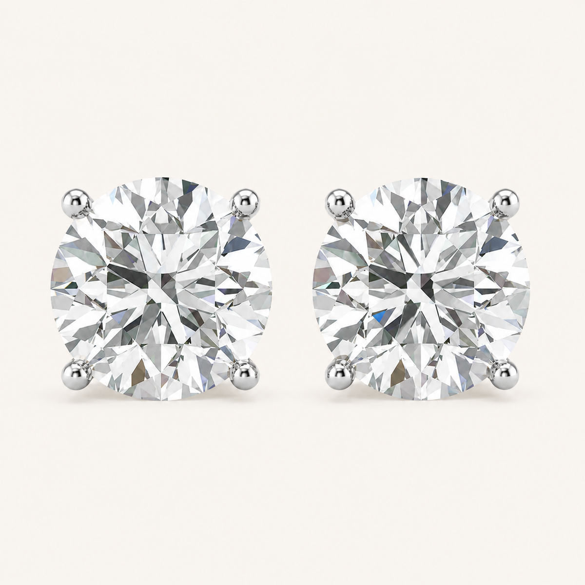 4.00CT Round Cut Lab Grown Diamond Earring