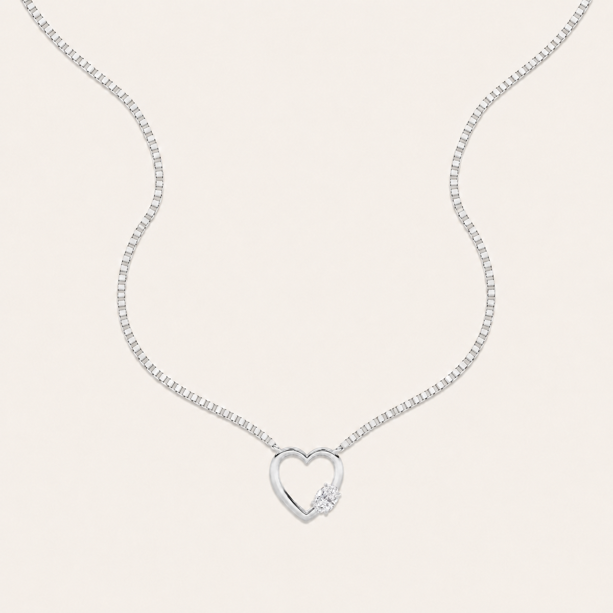 0.5CT Oval Cut Lab Grown Diamond Heart Shaped Pendant Necklace