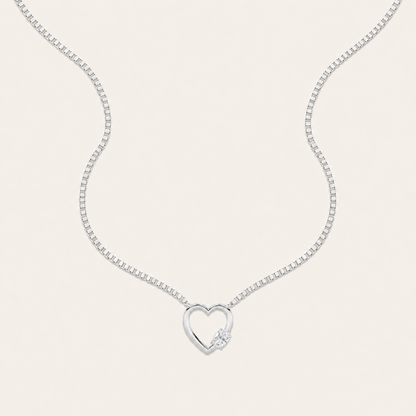 0.5CT Oval Cut Lab Grown Diamond Heart Shaped Pendant Necklace