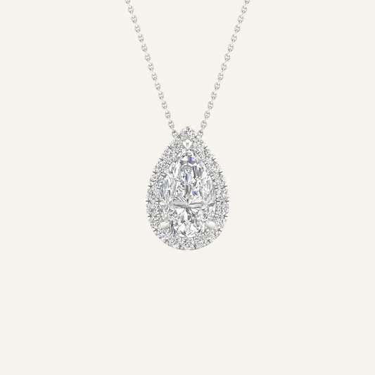 1.15CT Pear Cut Certified Lab Grown Diamond Pendant