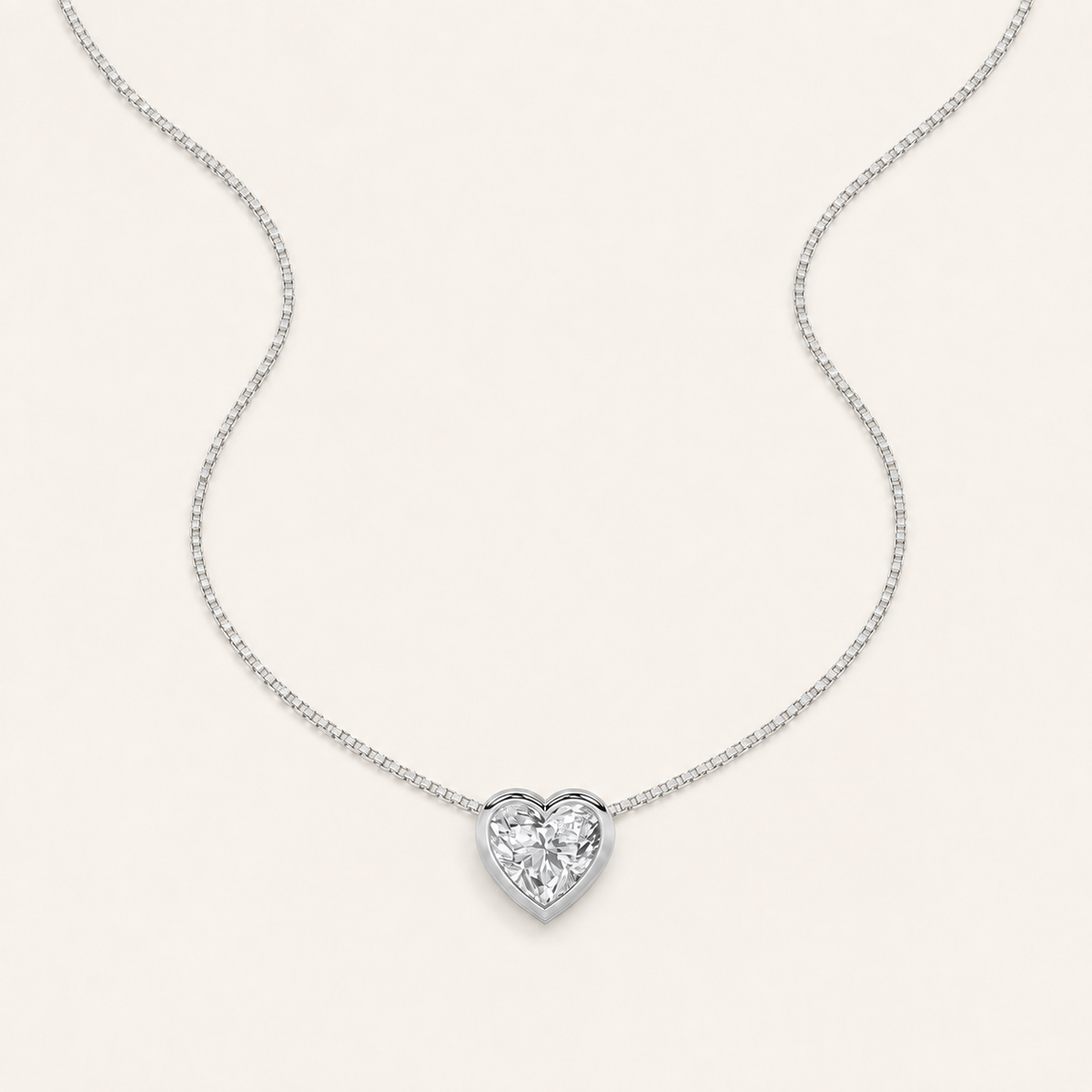 1 CT Heart Shaped Lab Grown Diamond Pendant Necklace