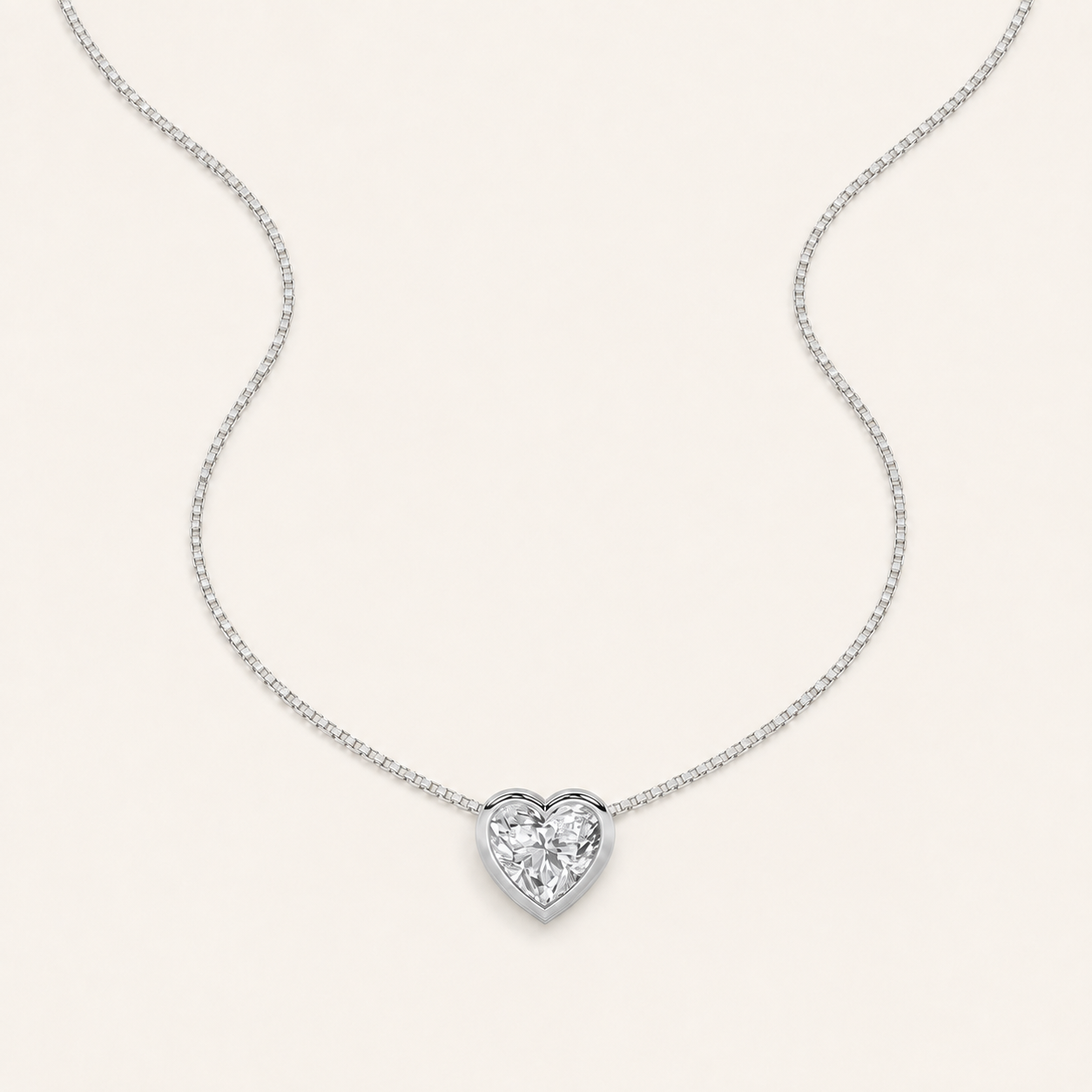 2CT Heart Cut Lab Grown Diamond Pendant Necklace