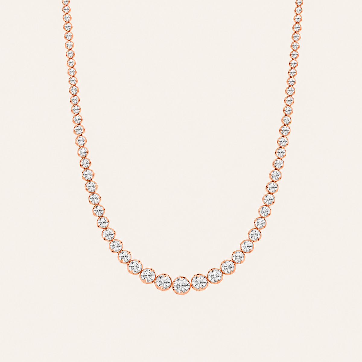 15CT Round Cut Lab Grown Diamond Tennis Necklace