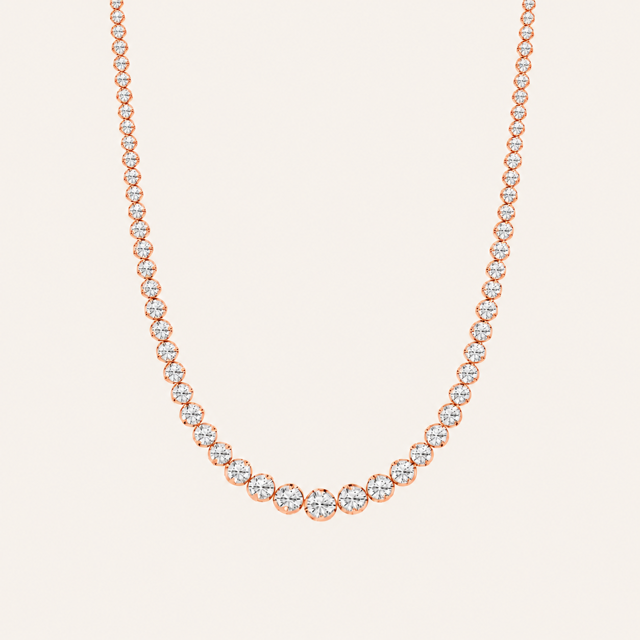 15CT Round Cut Lab Grown Diamond Tennis Necklace