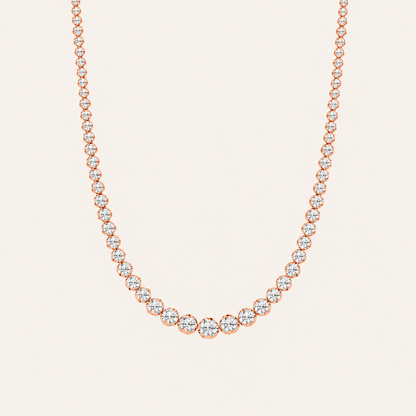 15CT Round Cut Lab Grown Diamond Tennis Necklace
